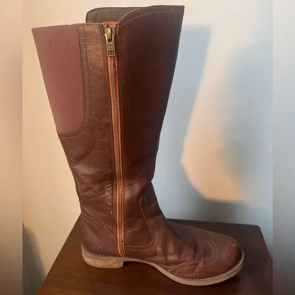 Timberland Brown Leather Boots 7.5 - Picture 2 of 14